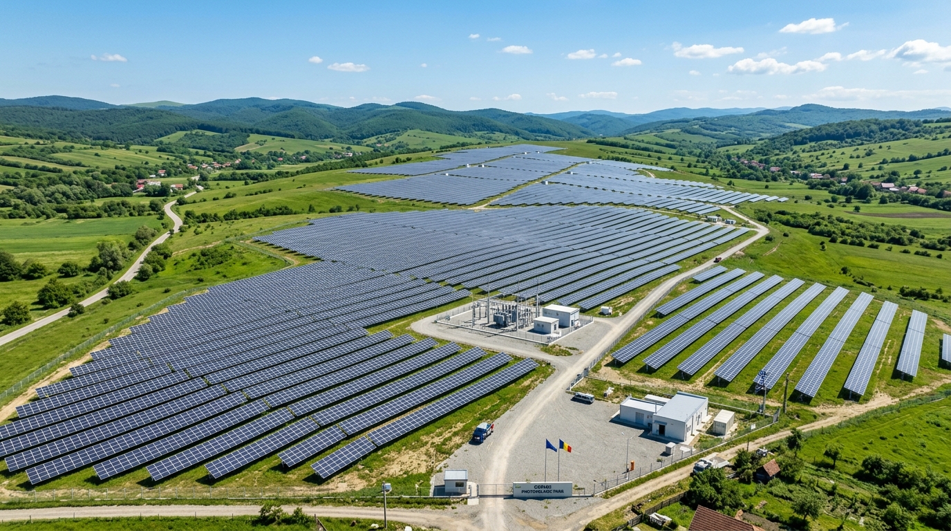Parc fotovoltaic modern dezvoltat la scară industrială în România